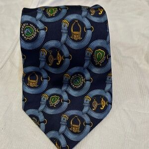 Pierre Balmain Navy and Gold Elegance Tie